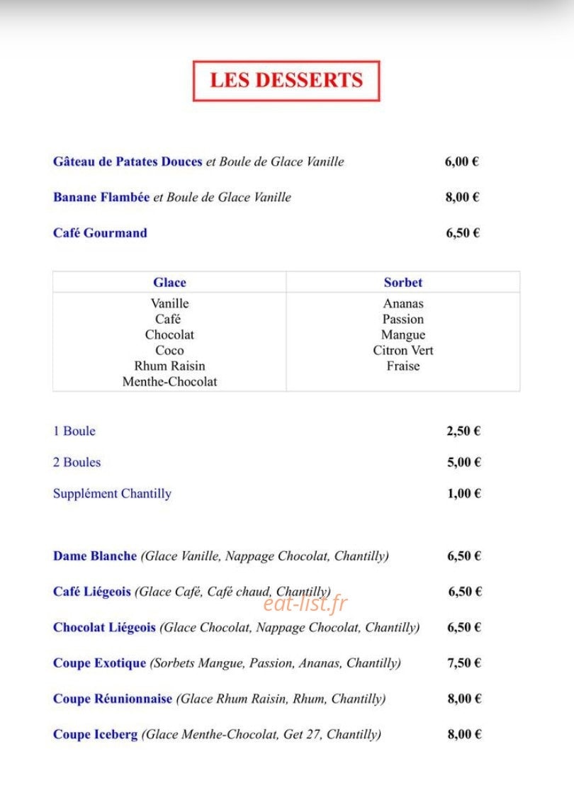 Restaurant Le 974 — carte page 3