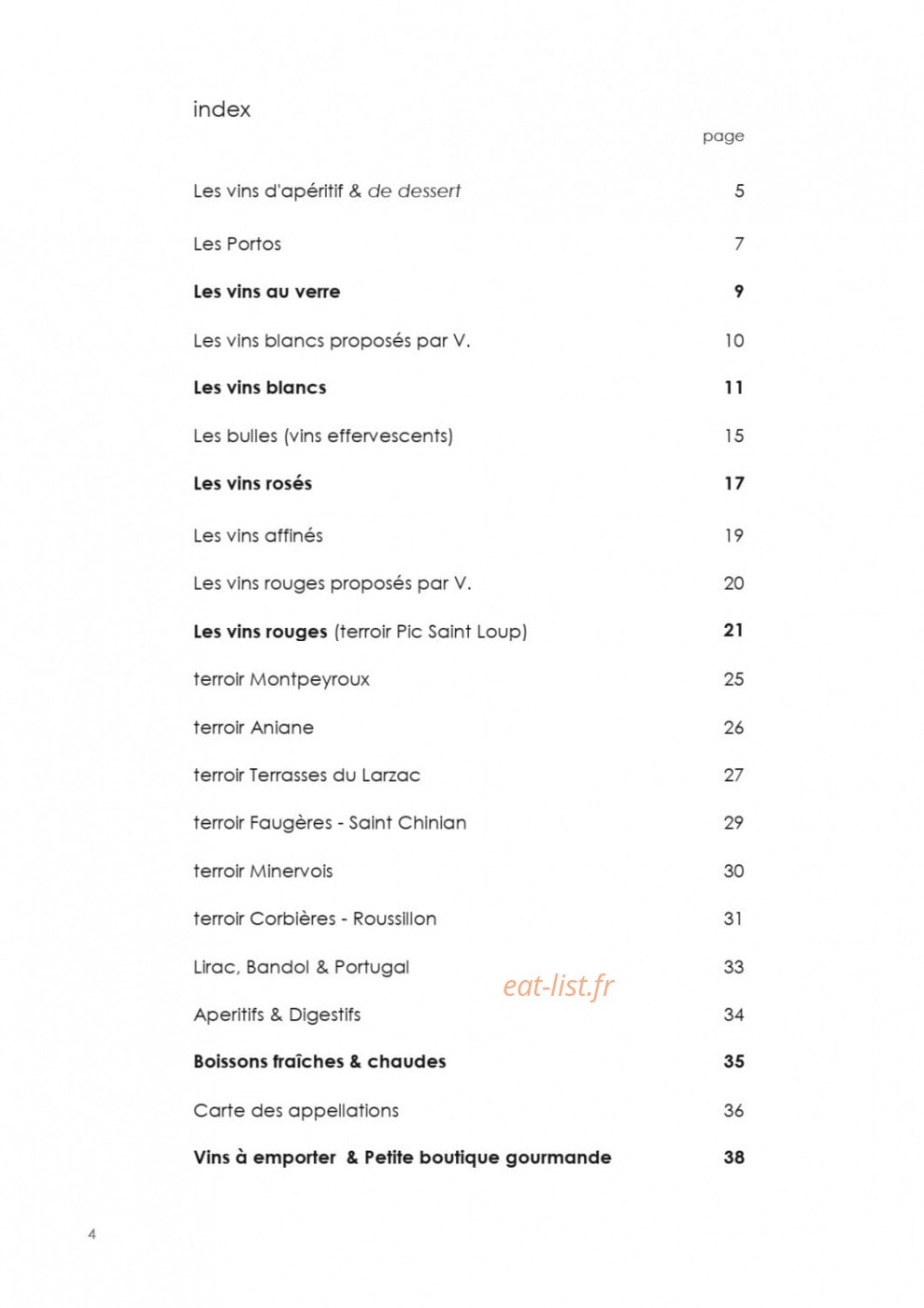 L'Auberge du Cèdre — carte page 23