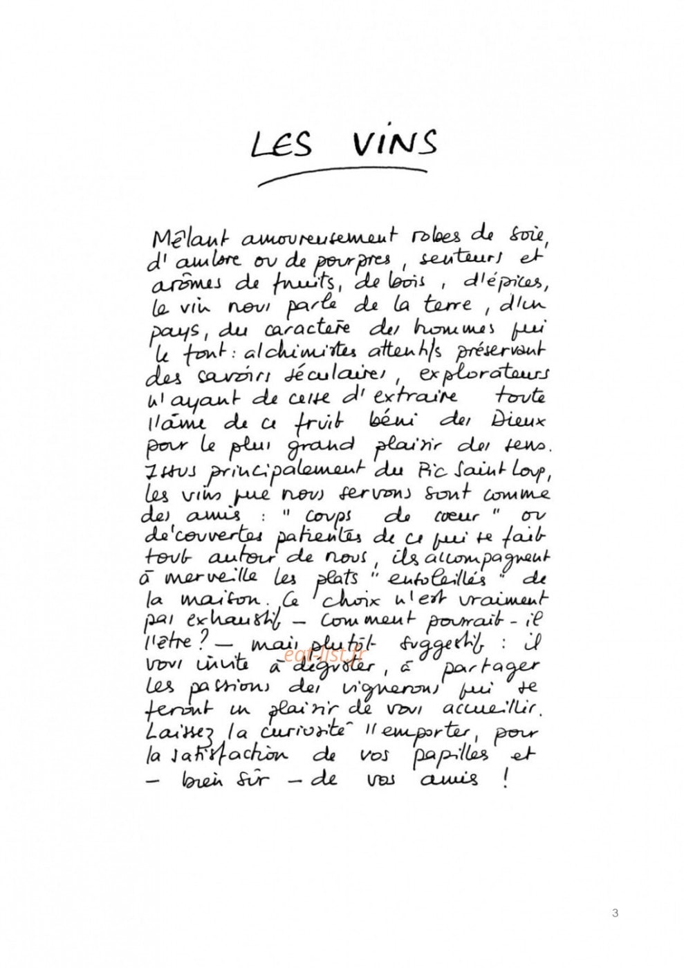 L'Auberge du Cèdre — carte page 22