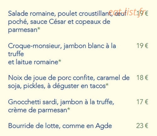 La Guinguette des Amoureux — carte page 1