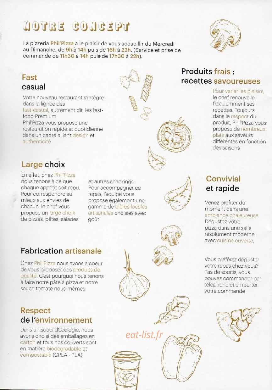 Phil' Pizza — carte page 4