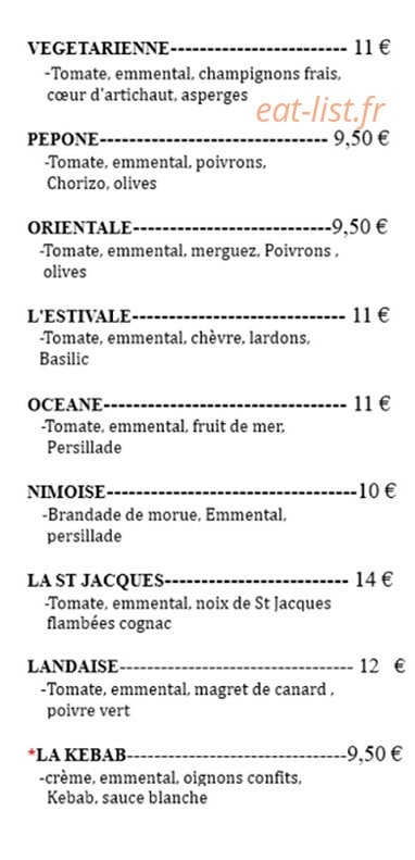 Pizza O'fun — carte page 2