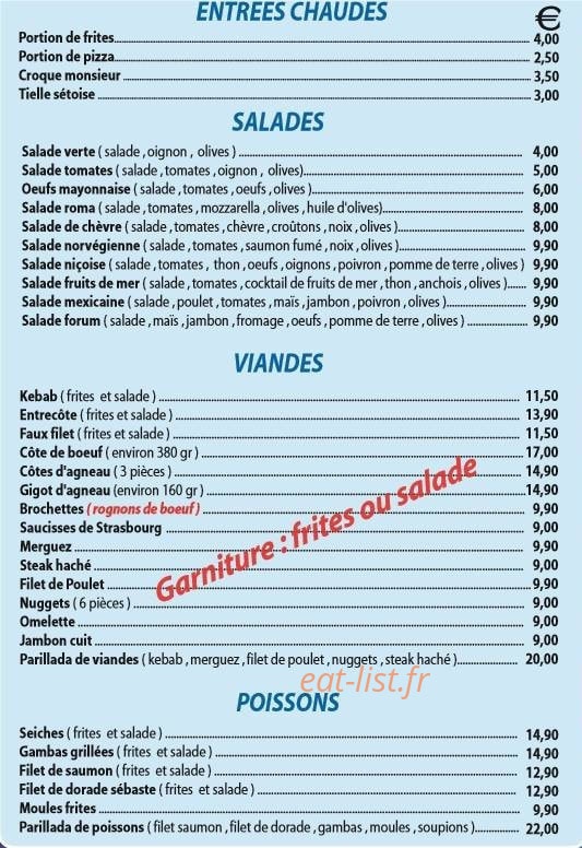 A la Mer A la Mer — carte page 2