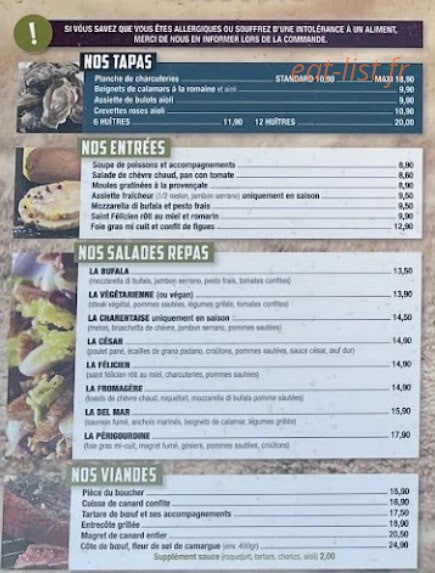 Café Soleil — carte page 1