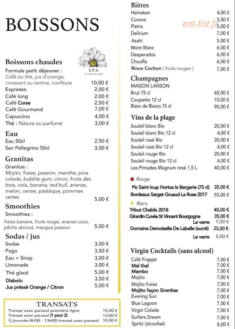 La Plage des Alizés — carte page 2