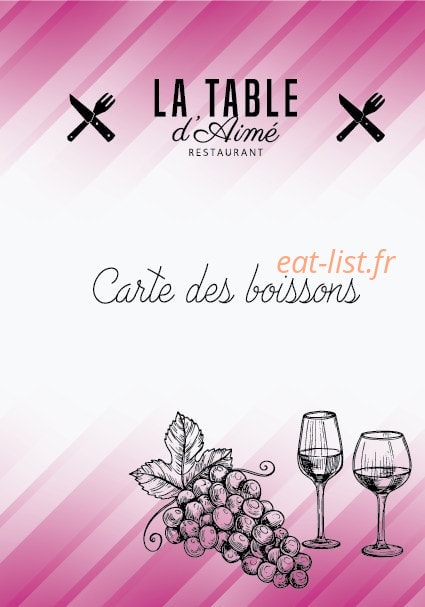 La Table d'Aimé — carte page 2