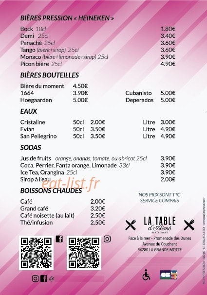 La Table d'Aimé — carte page 5