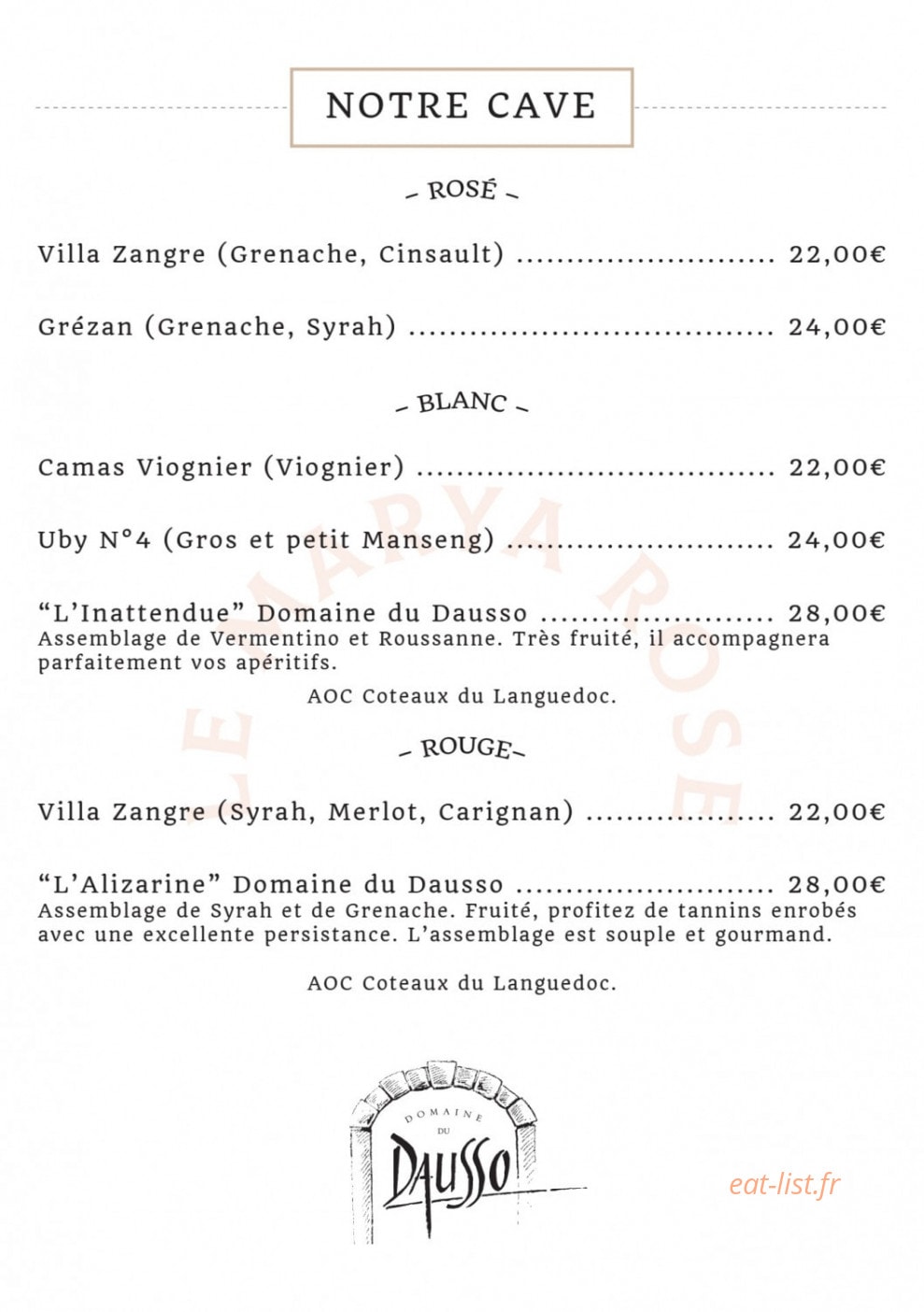 Le Marya Rose — carte page 5