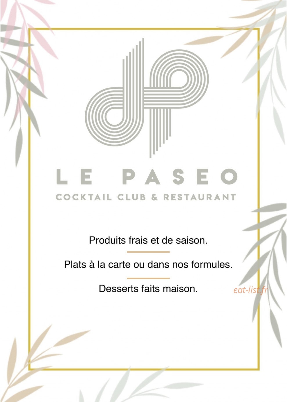 Le Paséo — carte page 1