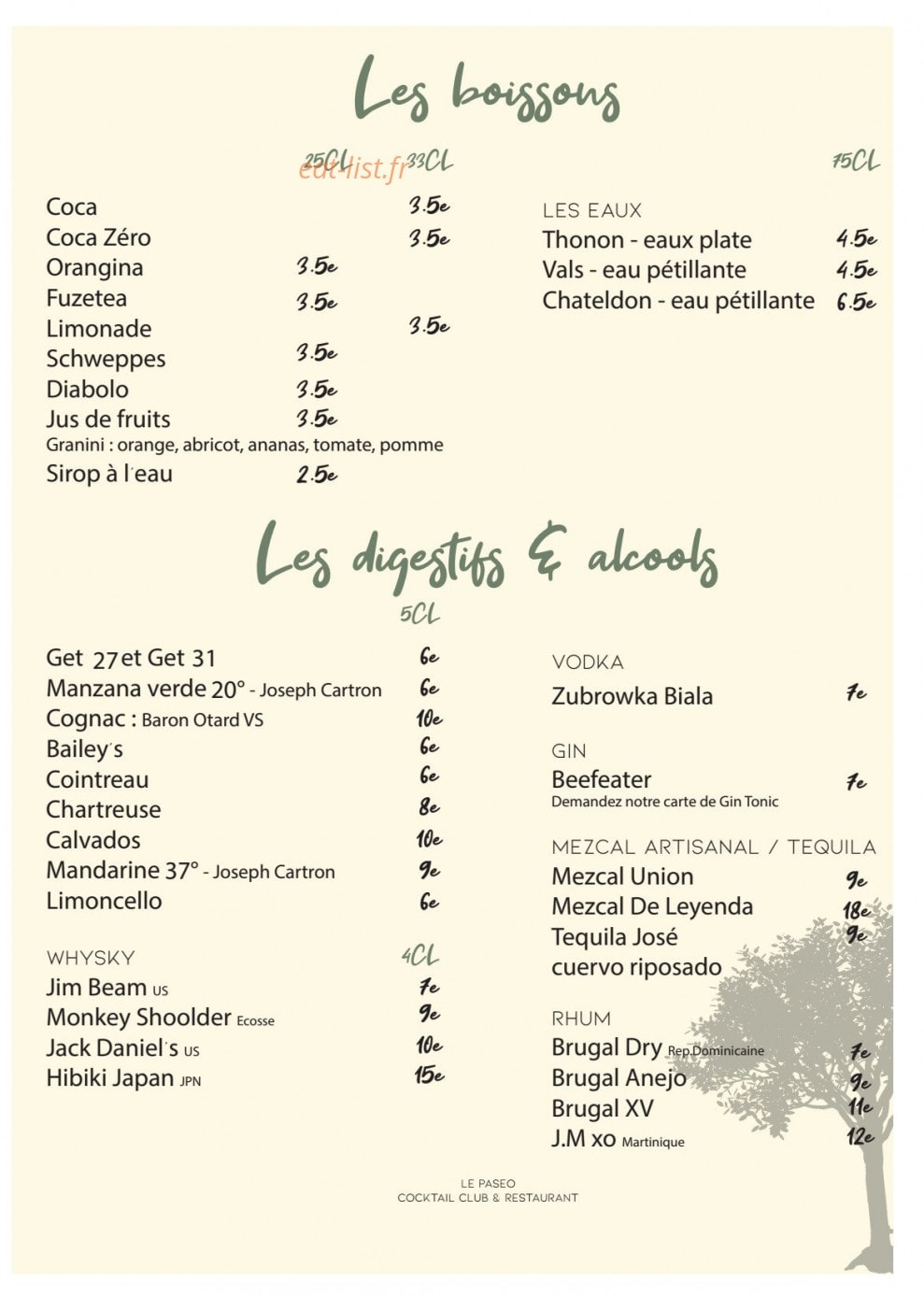 Le Paséo — carte page 8
