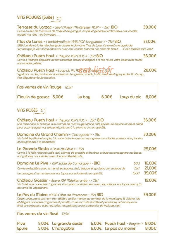 Le Petit Opera — carte page 10