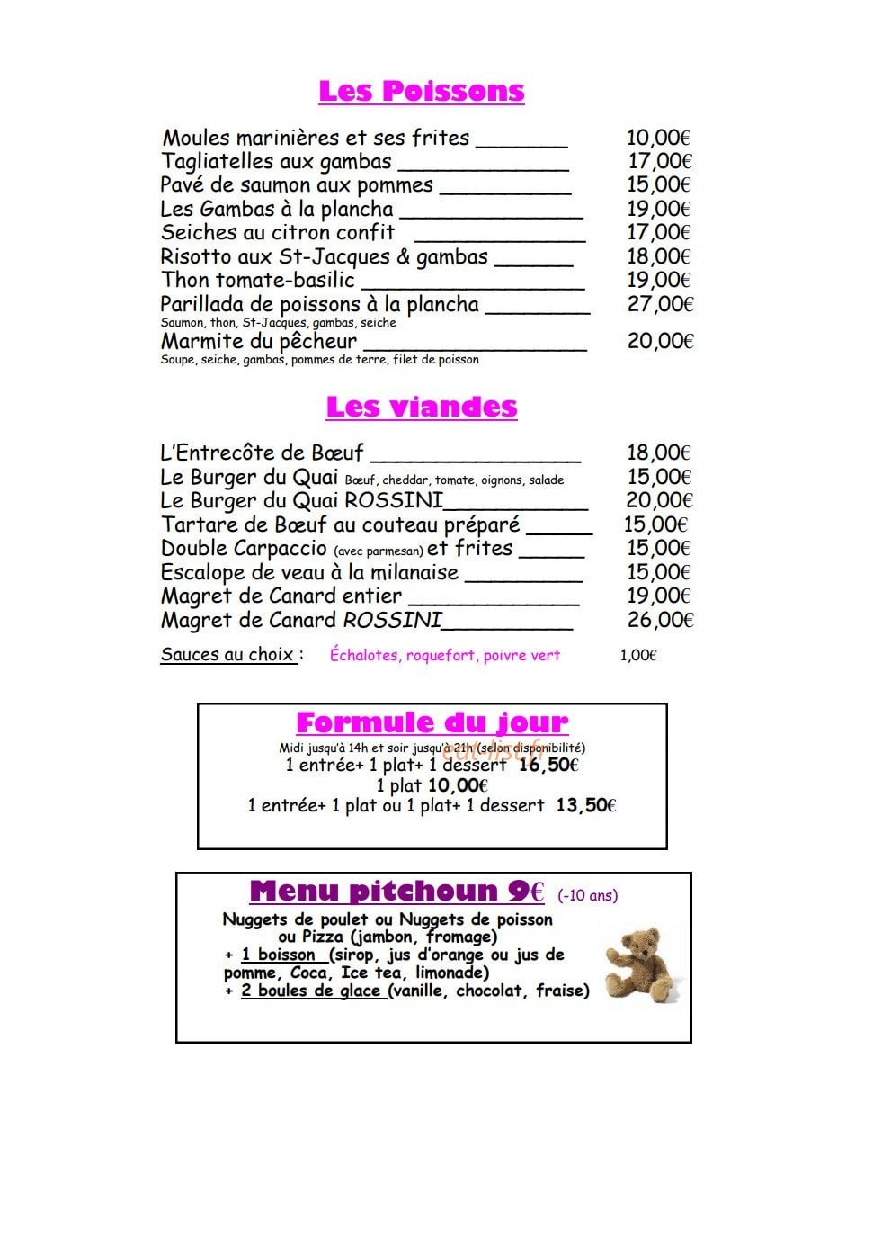 Le Quai — carte page 6