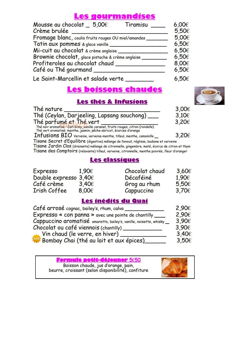 Le Quai — carte page 8