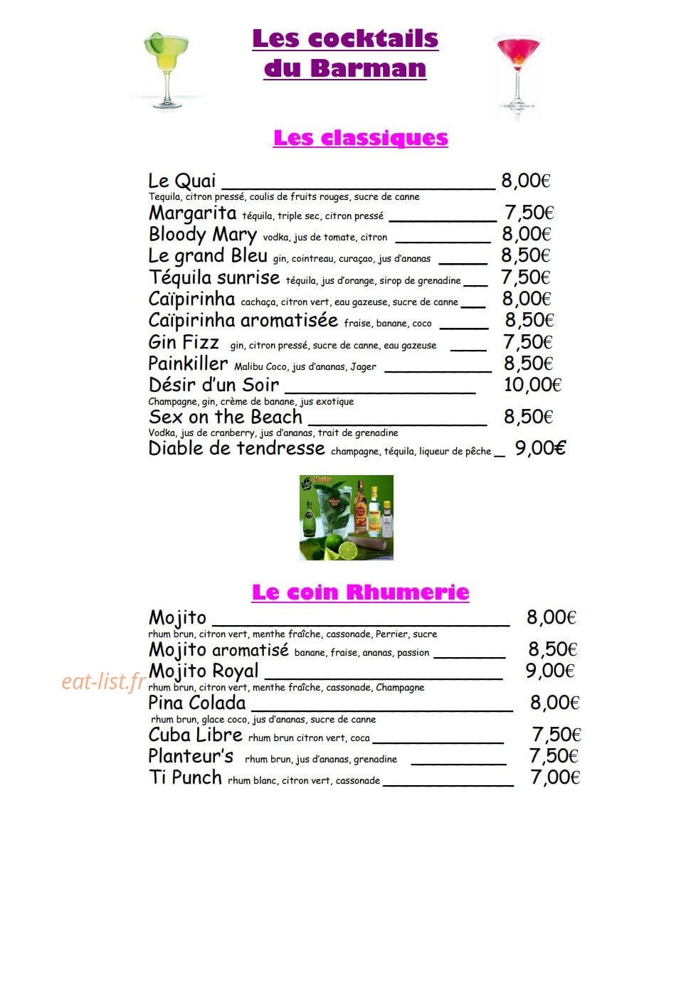 Le Quai — carte page 1