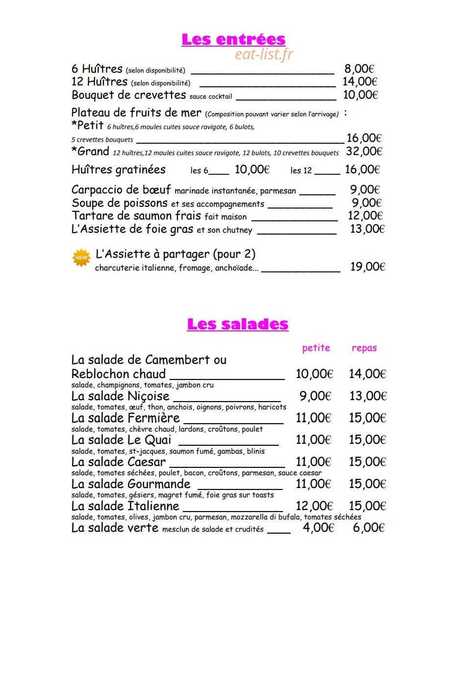 Le Quai — carte page 5