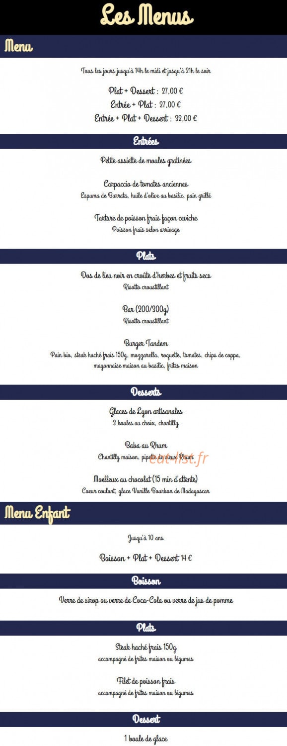 Le Tandem — carte page 1