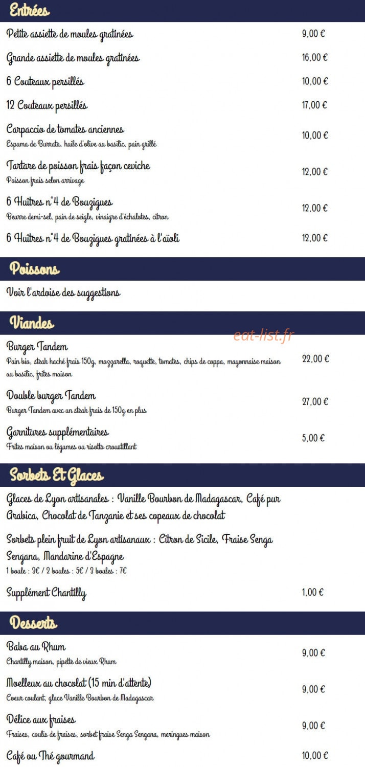 Le Tandem — carte page 2