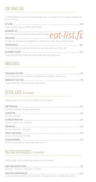 Le White Beach — carte page 10