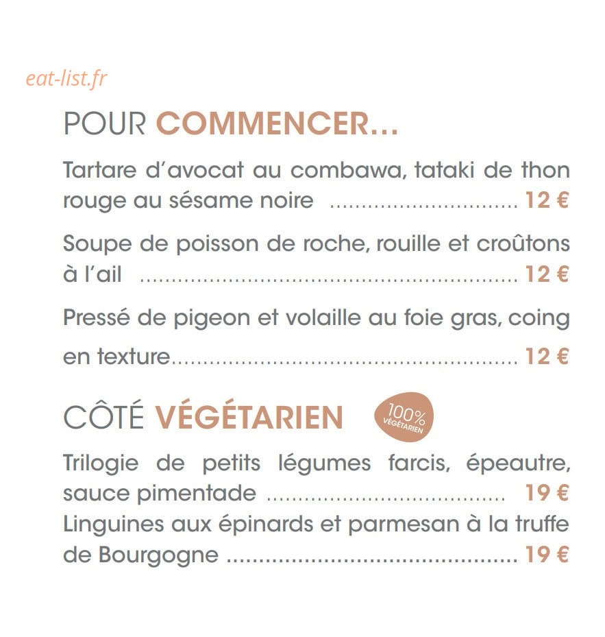 Les Corallines — carte page 1