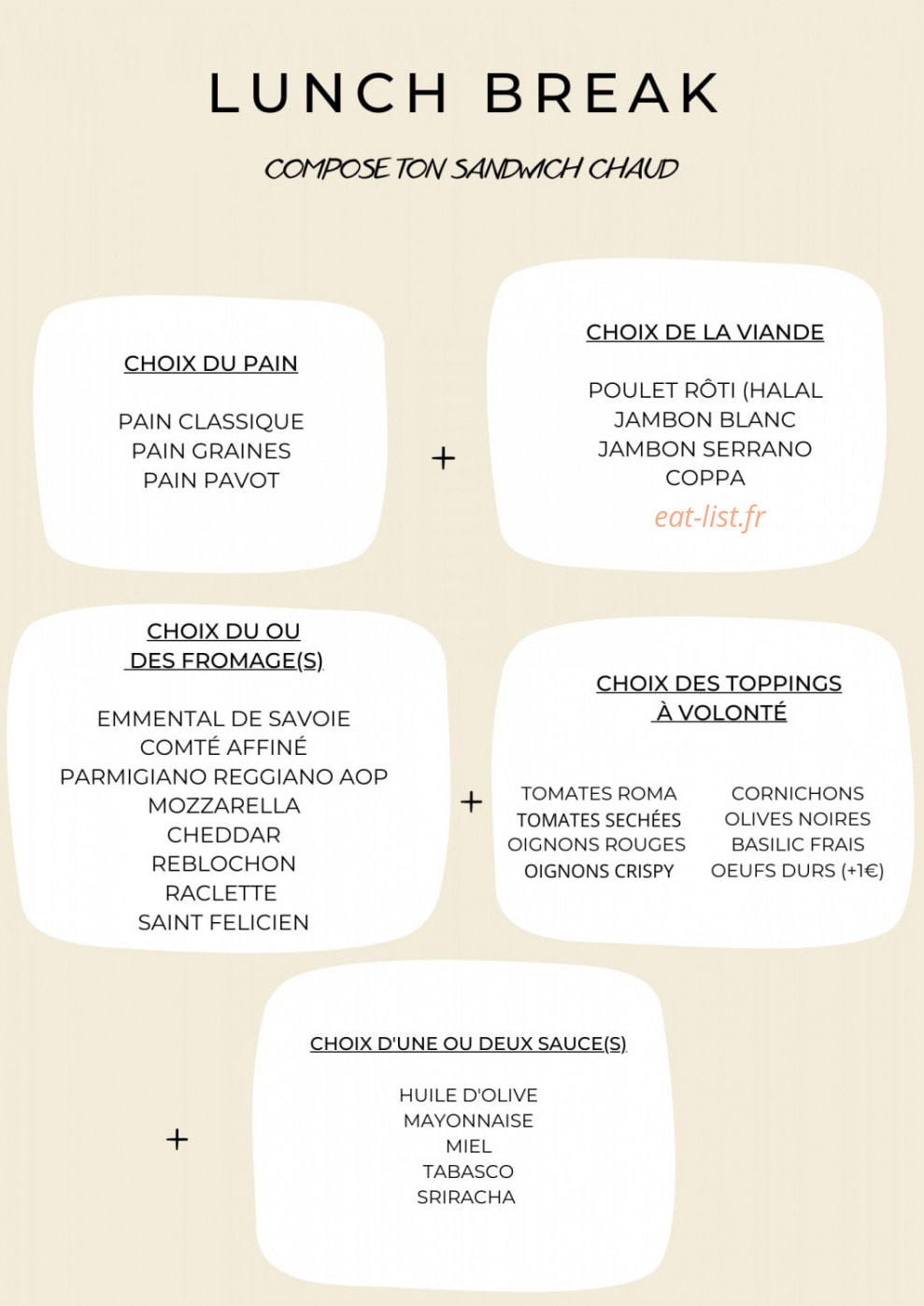 Lunch Break — carte page 4