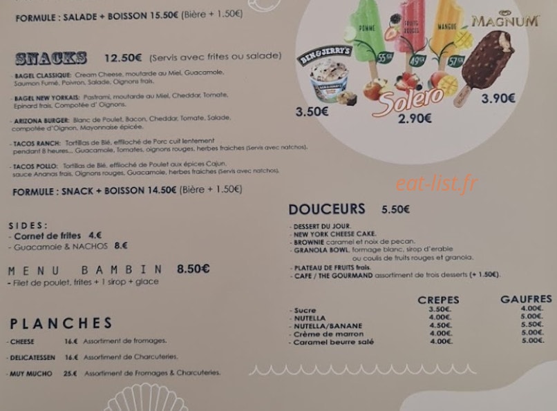 Papa Joe’s Café — carte page 2