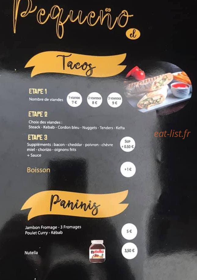 Pequeño snack — carte page 2