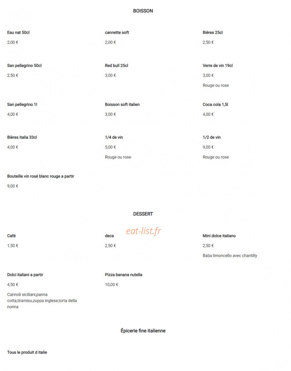 Pizza Fabio — carte page 5