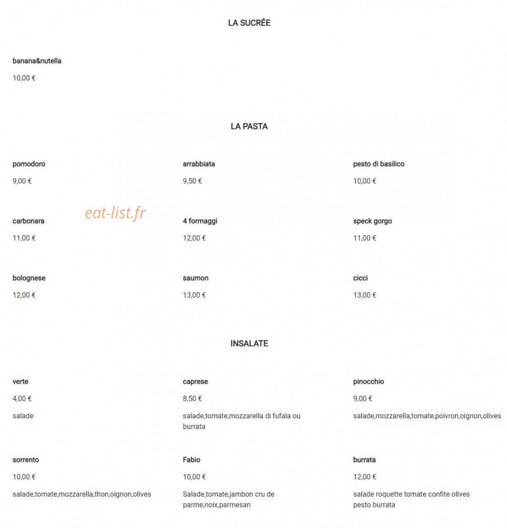 Pizza Fabio — carte page 4