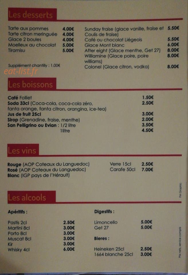 Pizzeria du Garden — carte page 3