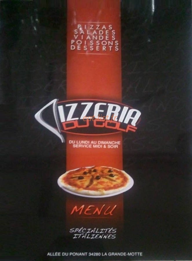 Pizzeria du golf — carte page 1