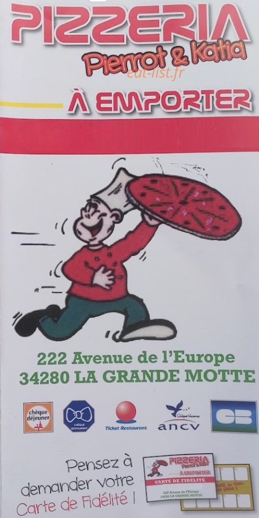 Pizzeria Pierrot et Katia — carte page 1