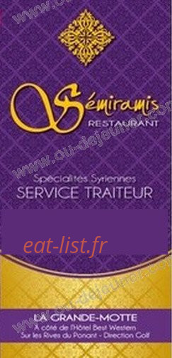 Restaurant Semiramis — carte page 1