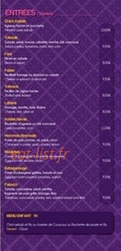 Restaurant Semiramis — carte page 2