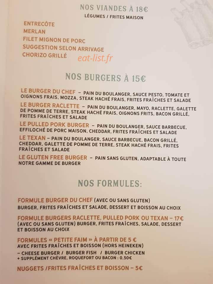 La Brasserie d'Espondeilhan — carte page 1