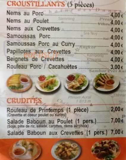 Angkor Food — carte page 1