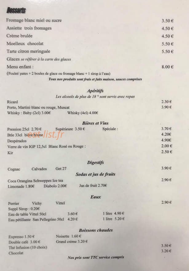 Le Waleli's — carte page 2