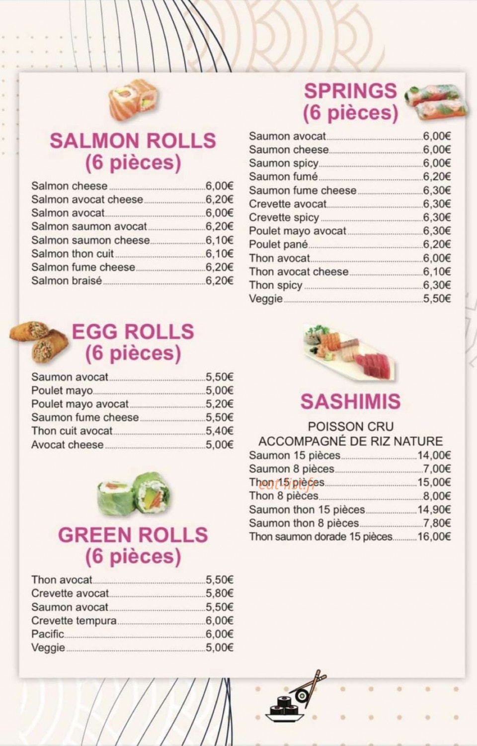 Sanuki Sushi — carte page 2