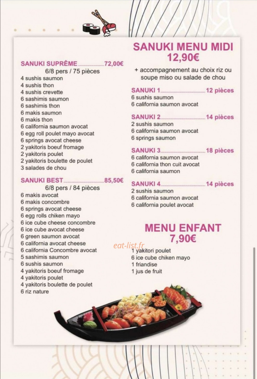 Sanuki Sushi — carte page 7