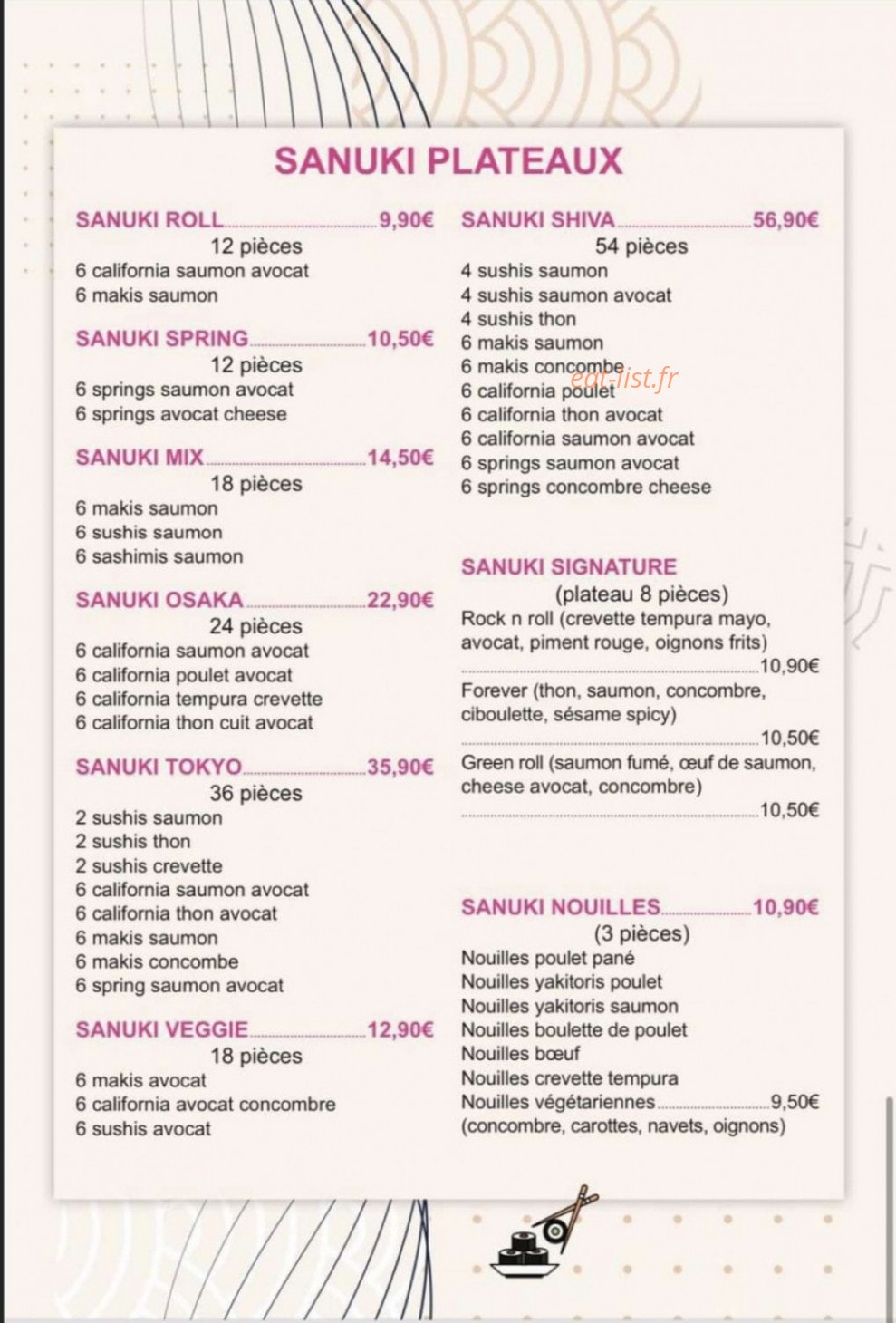 Sanuki Sushi — carte page 8