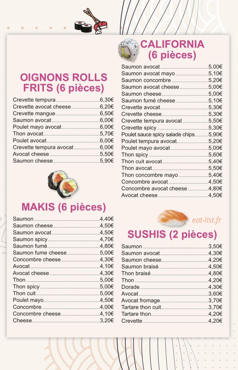 Sanuki Sushi — carte page 3