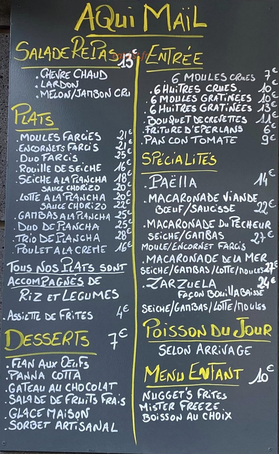 Aqui Mail — carte page 1