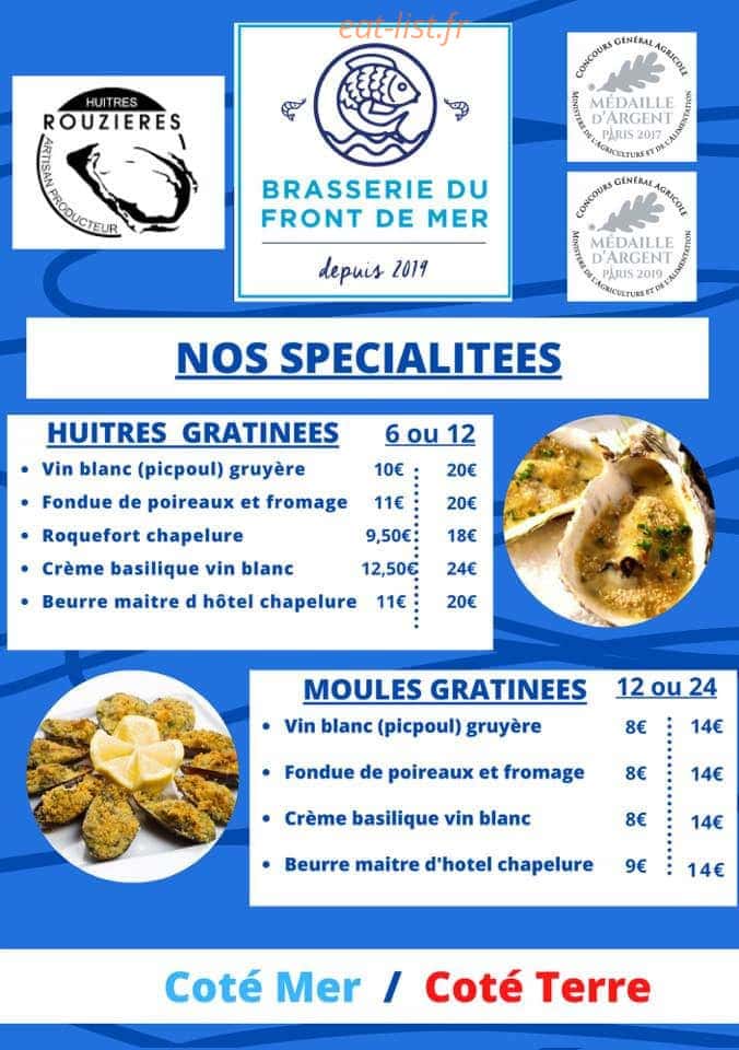 Brasserie du front de mer — carte page 1