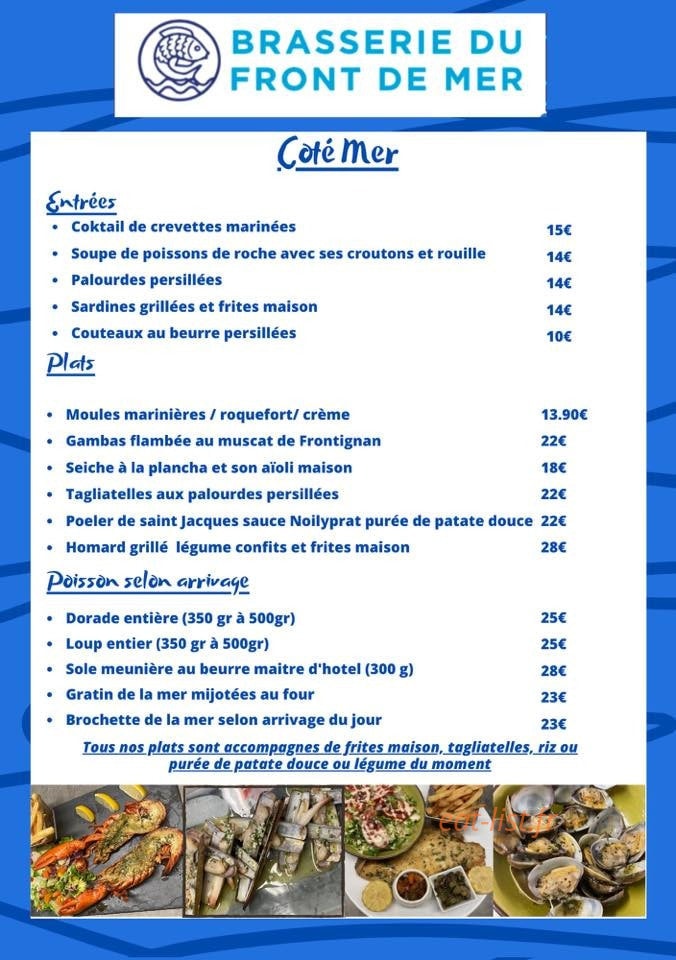 Brasserie du front de mer — carte page 2
