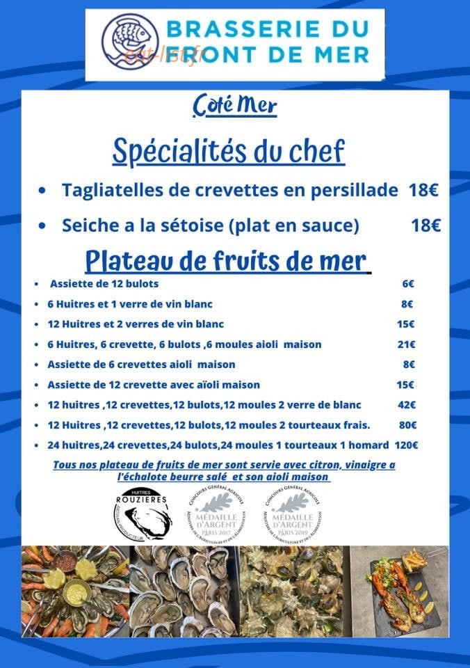 Brasserie du front de mer — carte page 3