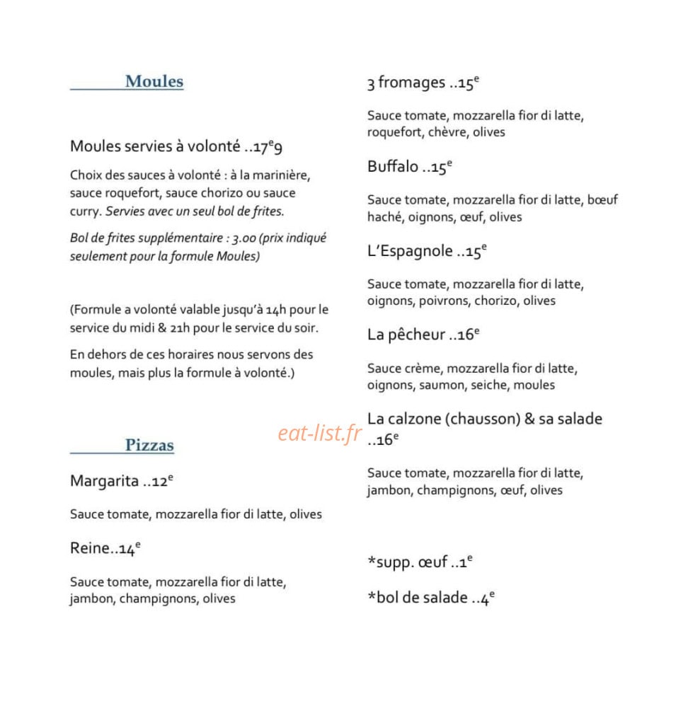 Brasserie La Plage — carte page 4