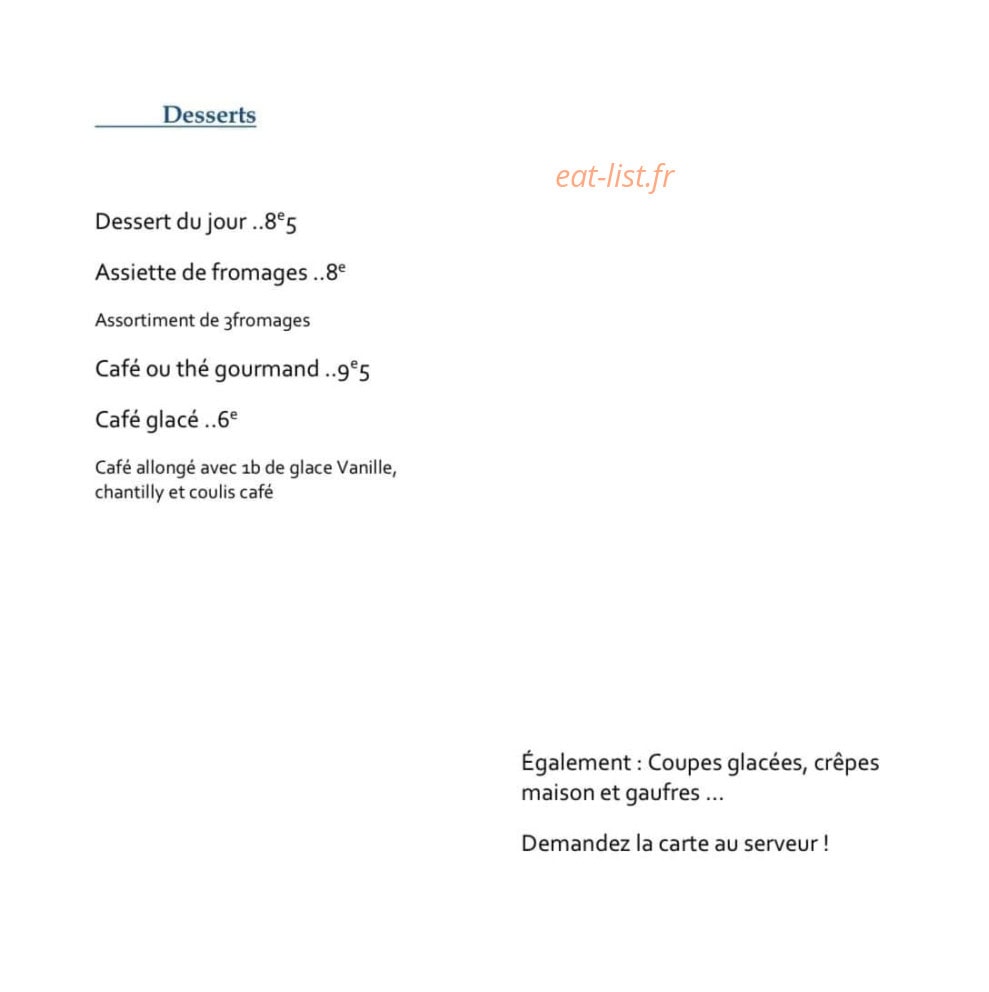 Brasserie La Plage — carte page 5