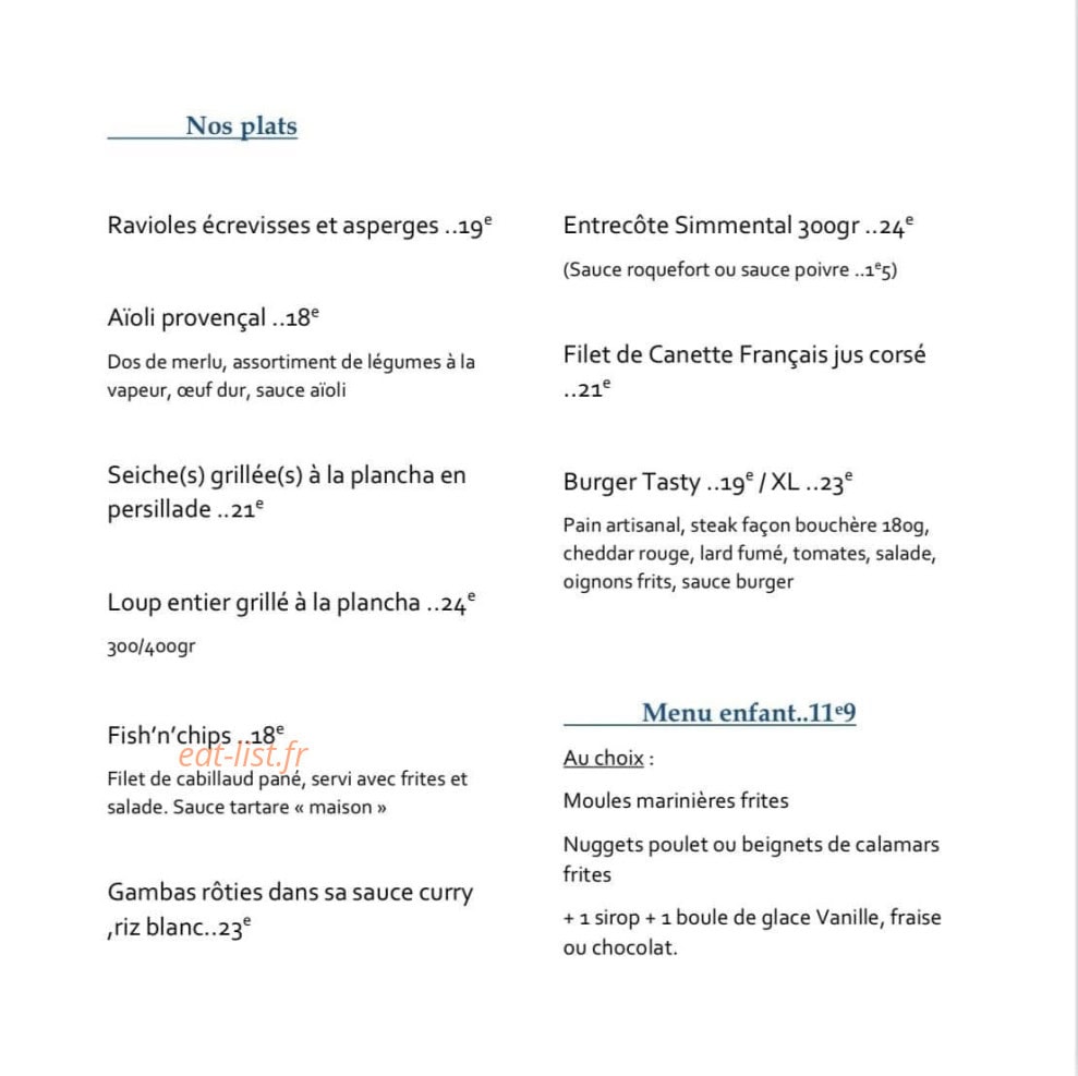Brasserie La Plage — carte page 3