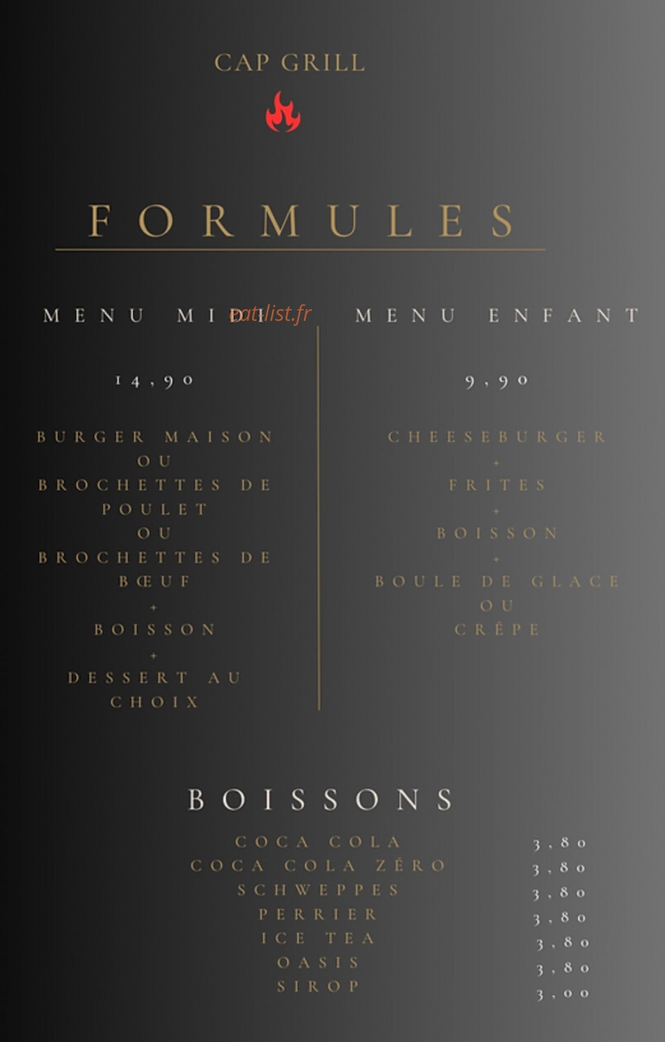 Cap Grill — carte page 2