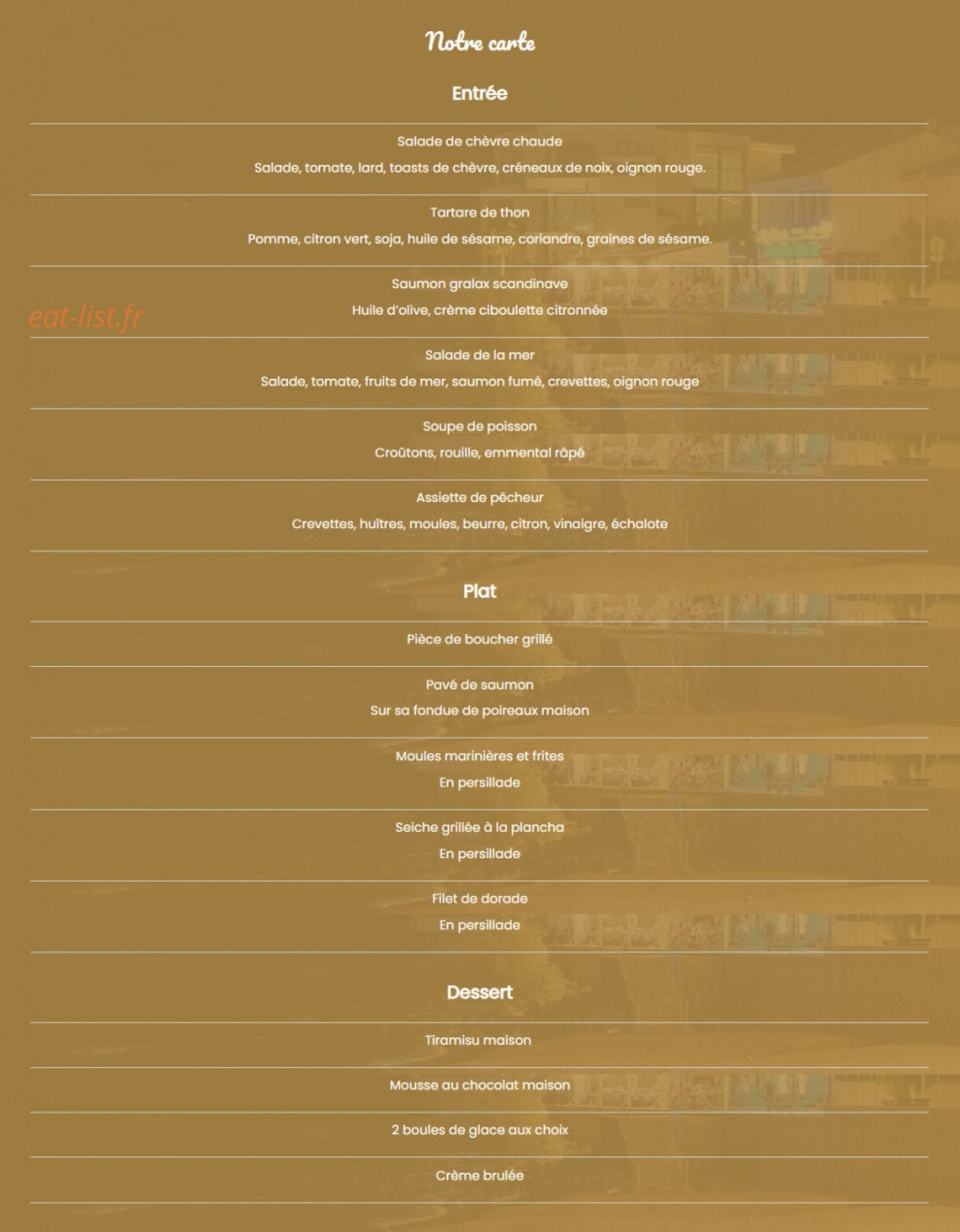 Chez Ricardo — carte page 1