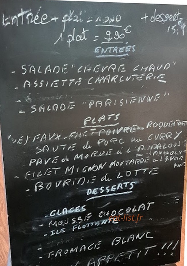 Crocus Bistro — carte page 1